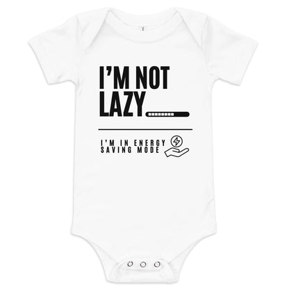 I'm Not Lazy, I'm on energy savings mode - Baby short sleeve one piece