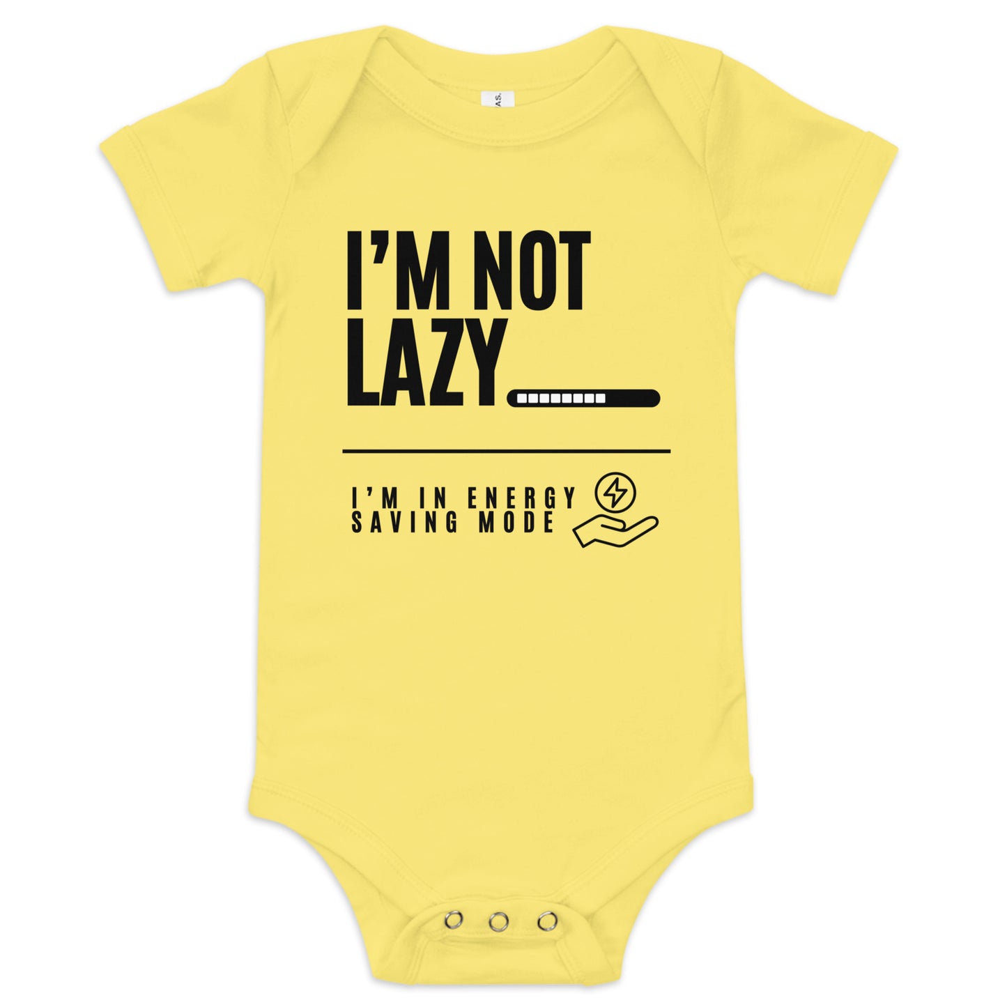 I'm Not Lazy, I'm on energy savings mode - Baby short sleeve one piece