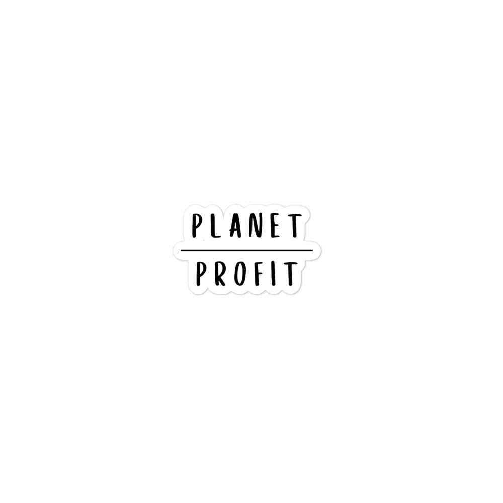 Planet over Profit - Environmental Statement Apparel Bubble-free stickers