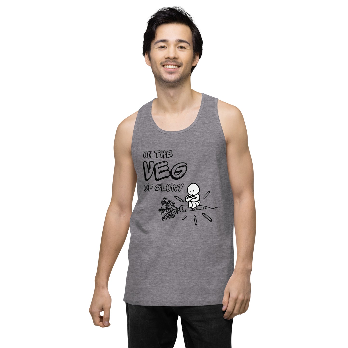 On the Veg of Glory Vegan Life - Inspirational Clothing Men’s premium tank top