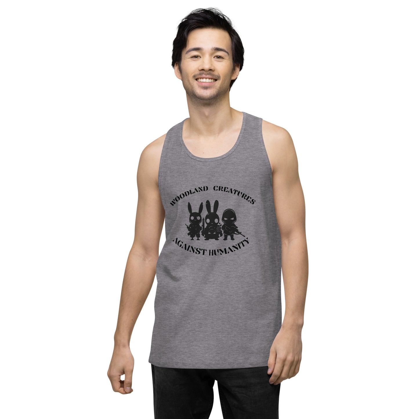 Woodland Creatures Against Humanity Conservation Apparel - Men’s premium tank top