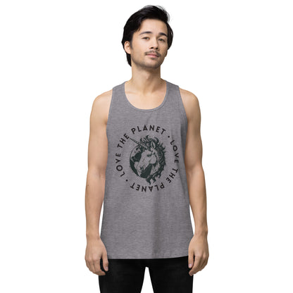 Love the Planet Magic Earth Graphic - Men’s premium tank top