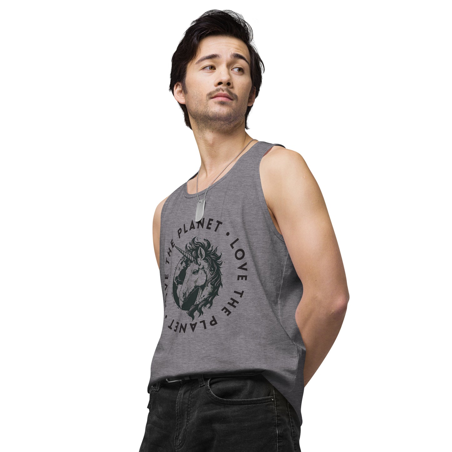 Love the Planet Magic Earth Graphic - Men’s premium tank top