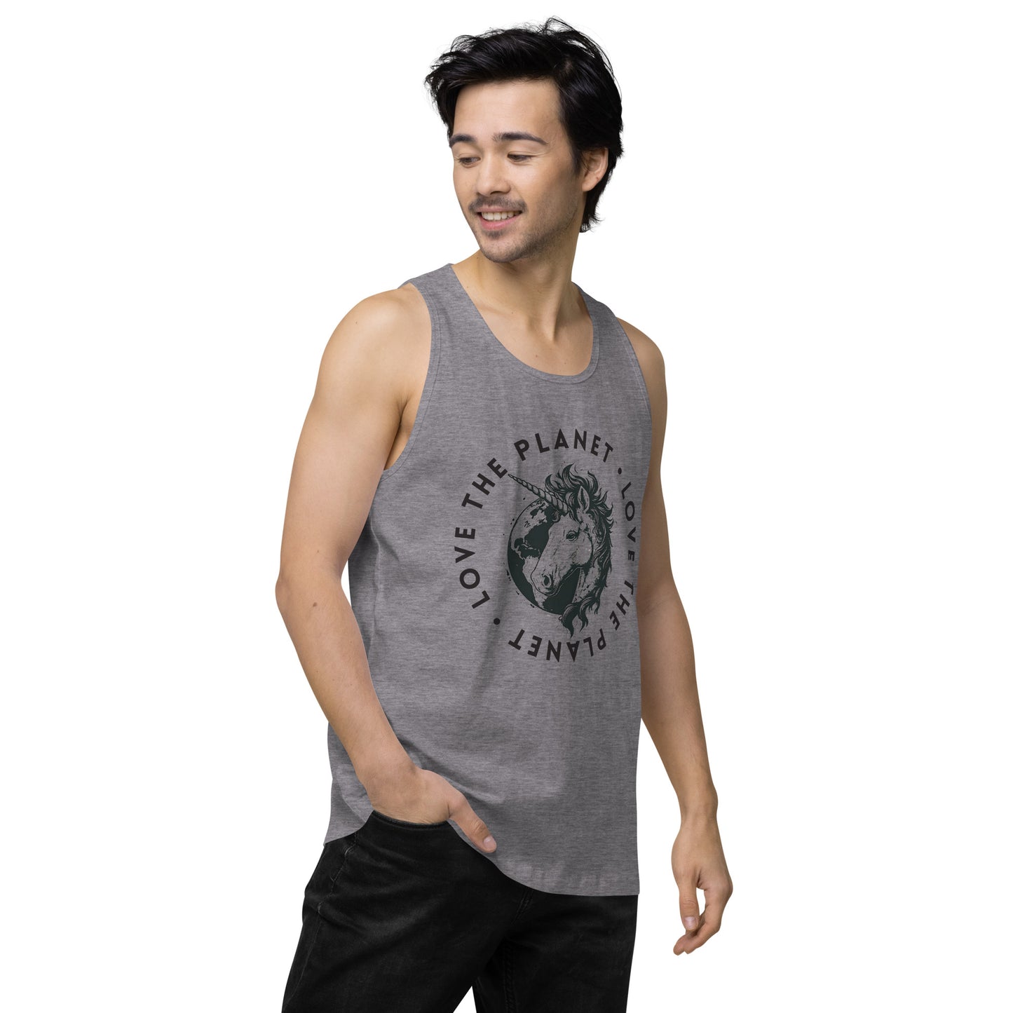 Love the Planet Magic Earth Graphic - Men’s premium tank top