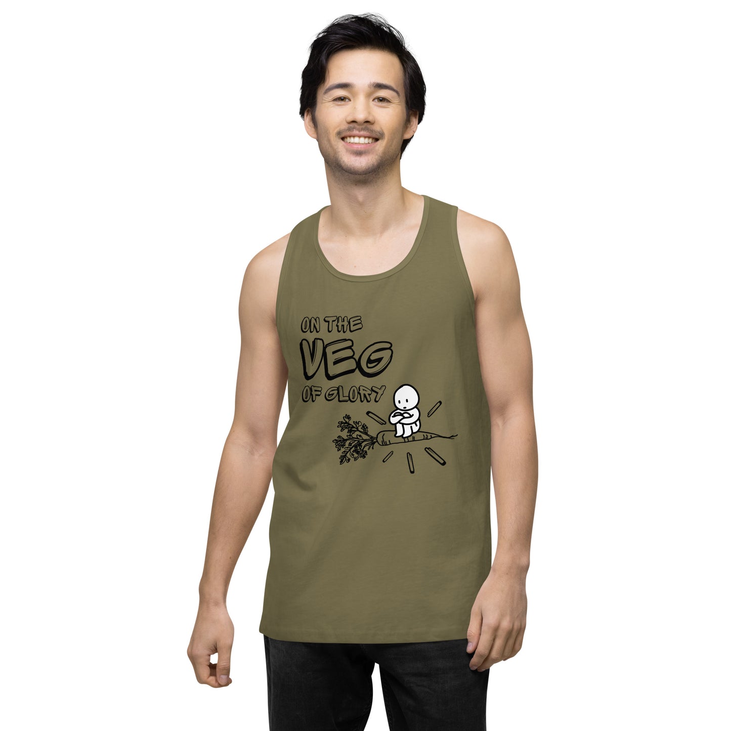 On the Veg of Glory Vegan Life - Inspirational Clothing Men’s premium tank top