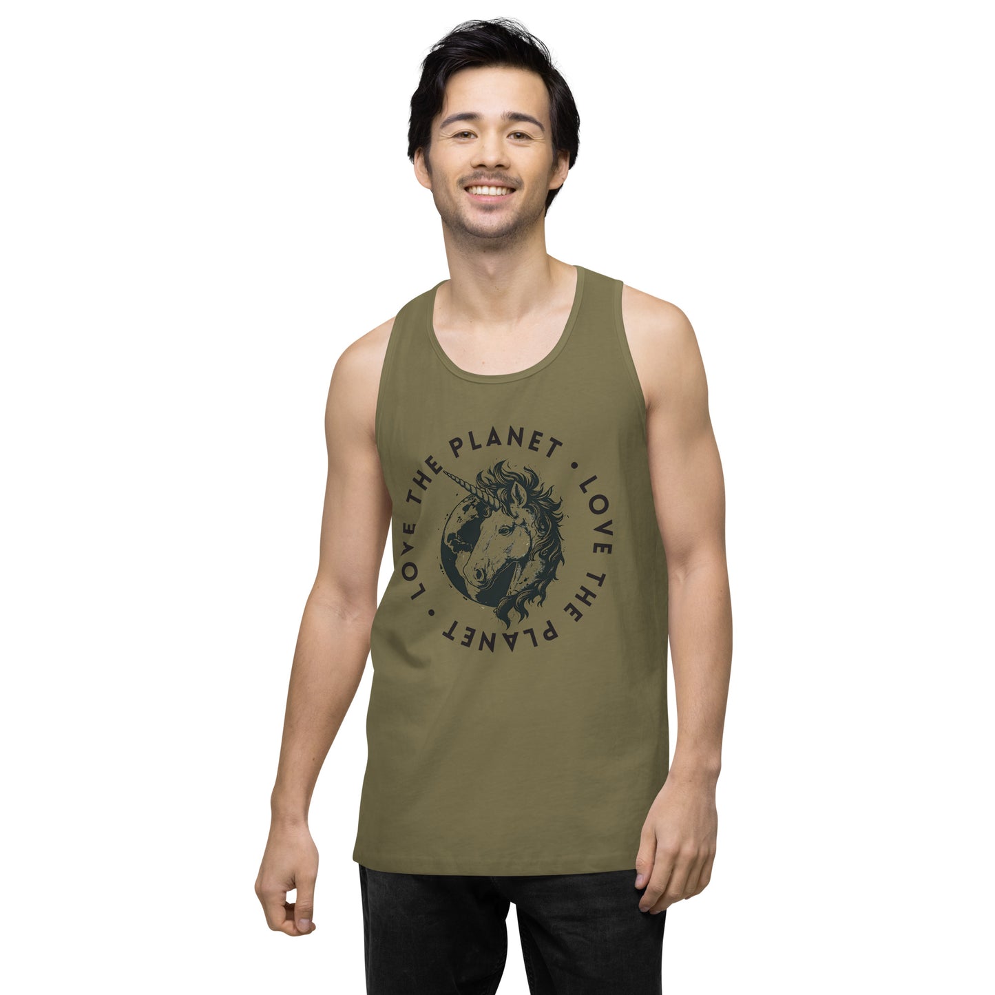 Love the Planet Magic Earth Graphic - Men’s premium tank top