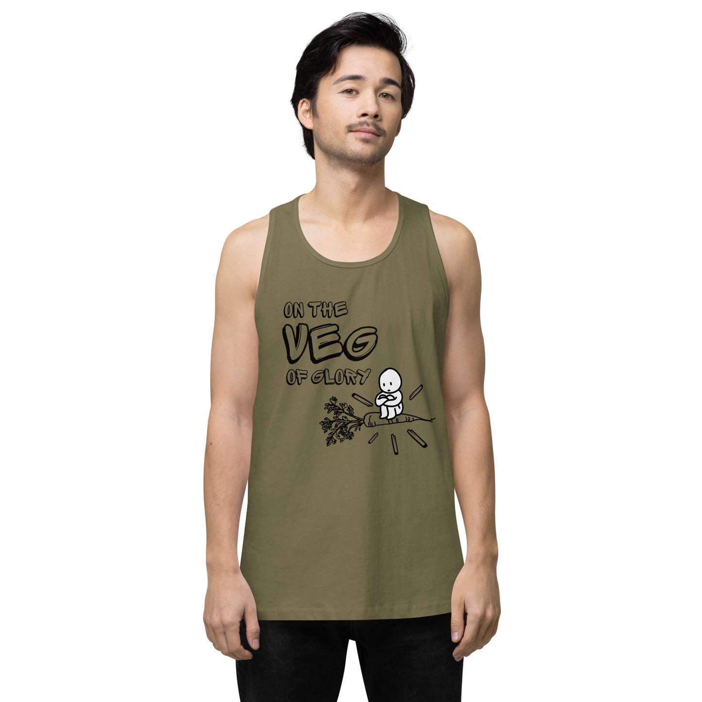 On the Veg of Glory Vegan Life - Inspirational Clothing Men’s premium tank top