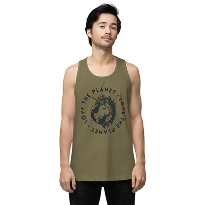 Love the Planet Magic Earth Graphic - Men’s premium tank top