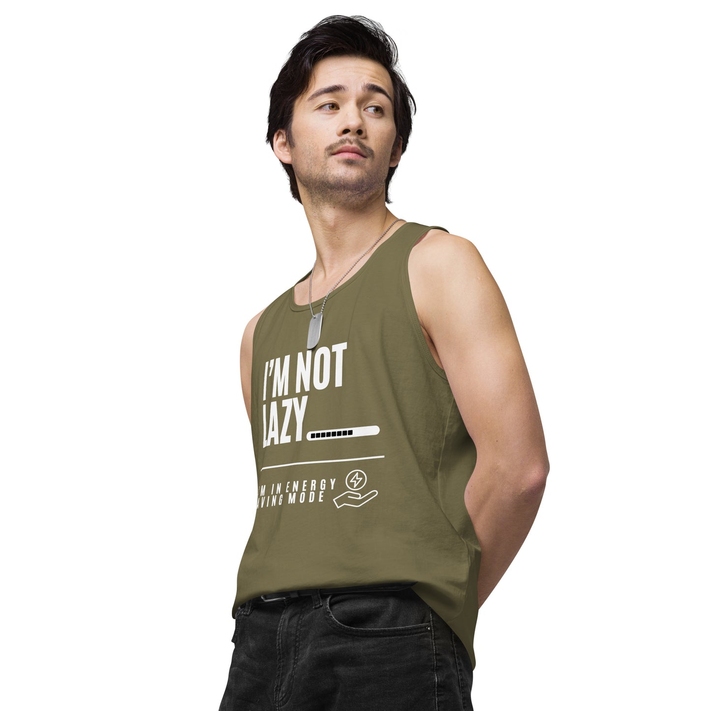 I'm Not Lazy, I'm on energy savings mode - Men’s premium tank top