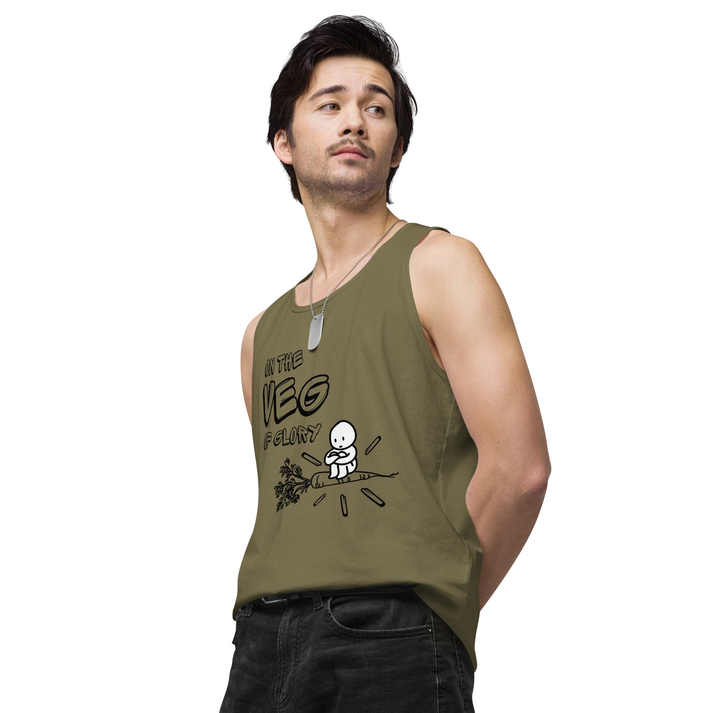 On the Veg of Glory Vegan Life - Inspirational Clothing Men’s premium tank top