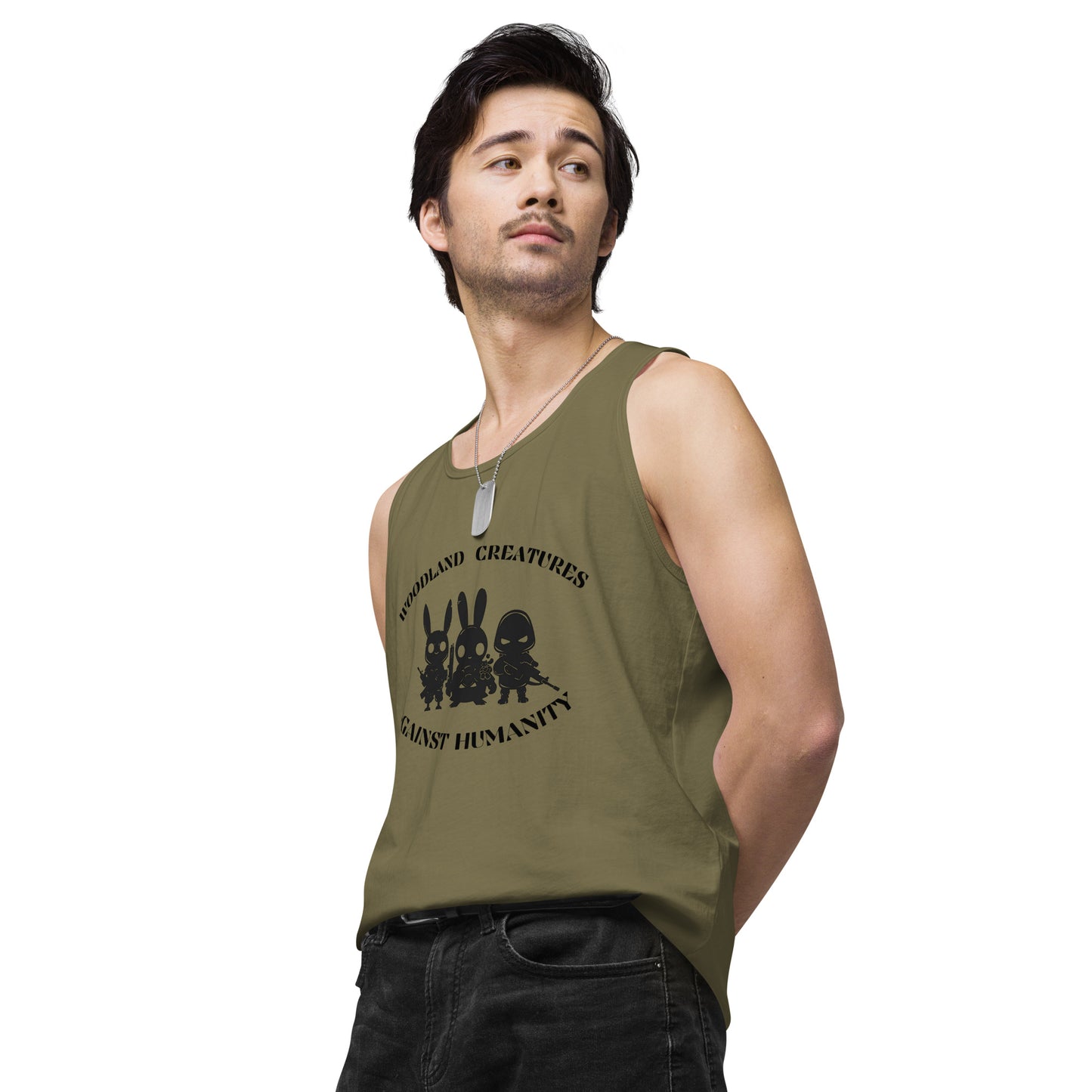 Woodland Creatures Against Humanity Conservation Apparel - Men’s premium tank top