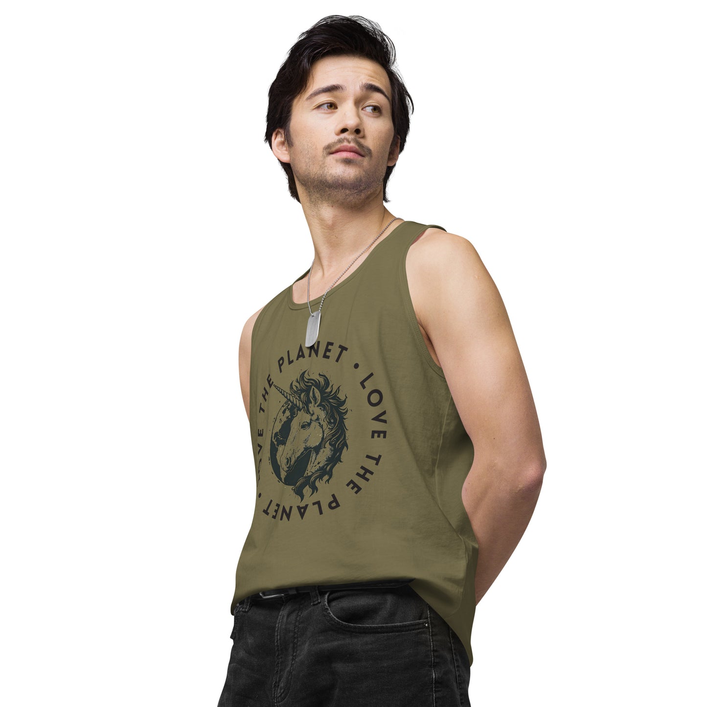 Love the Planet Magic Earth Graphic - Men’s premium tank top