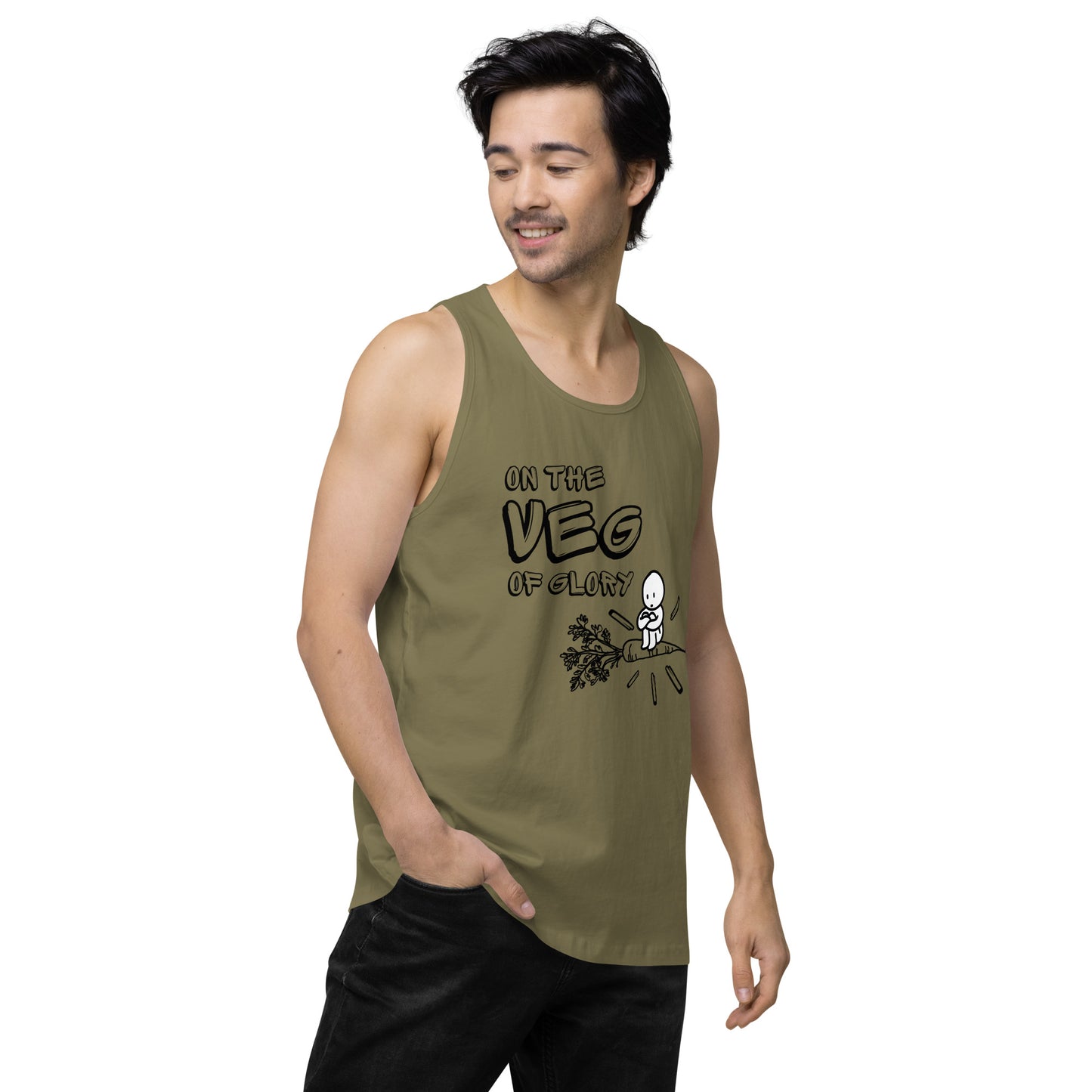 On the Veg of Glory Vegan Life - Inspirational Clothing Men’s premium tank top