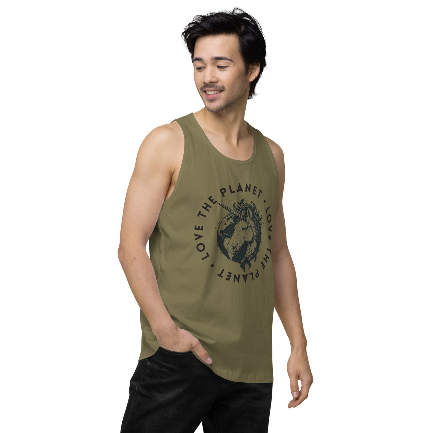 Love the Planet Magic Earth Graphic - Men’s premium tank top