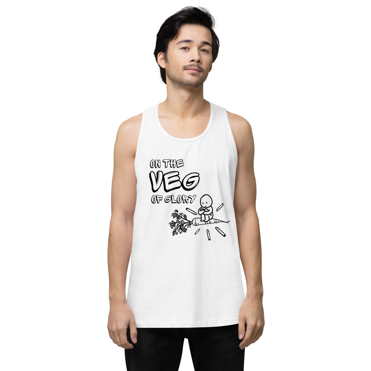 On the Veg of Glory Vegan Life - Inspirational Clothing Men’s premium tank top