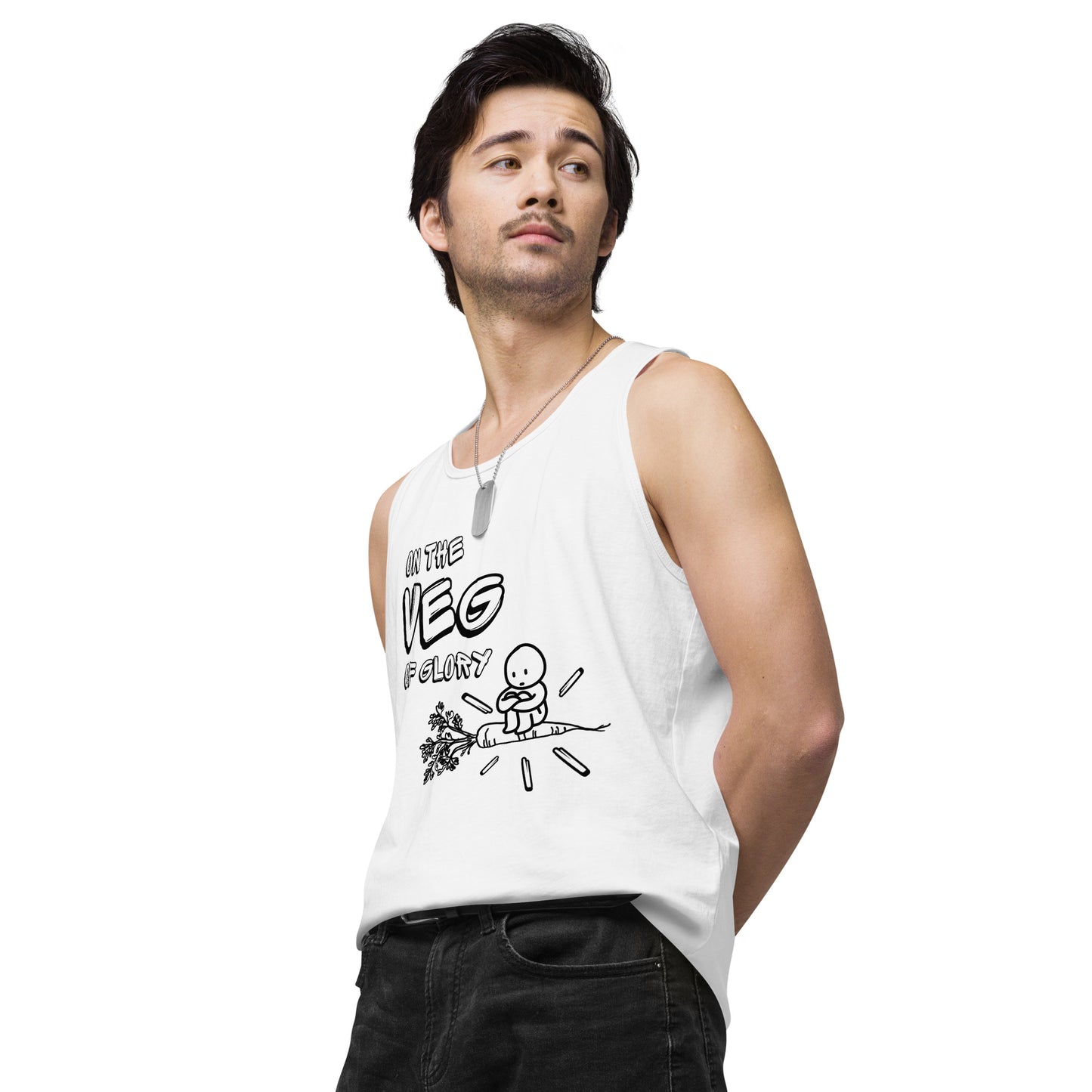 On the Veg of Glory Vegan Life - Inspirational Clothing Men’s premium tank top