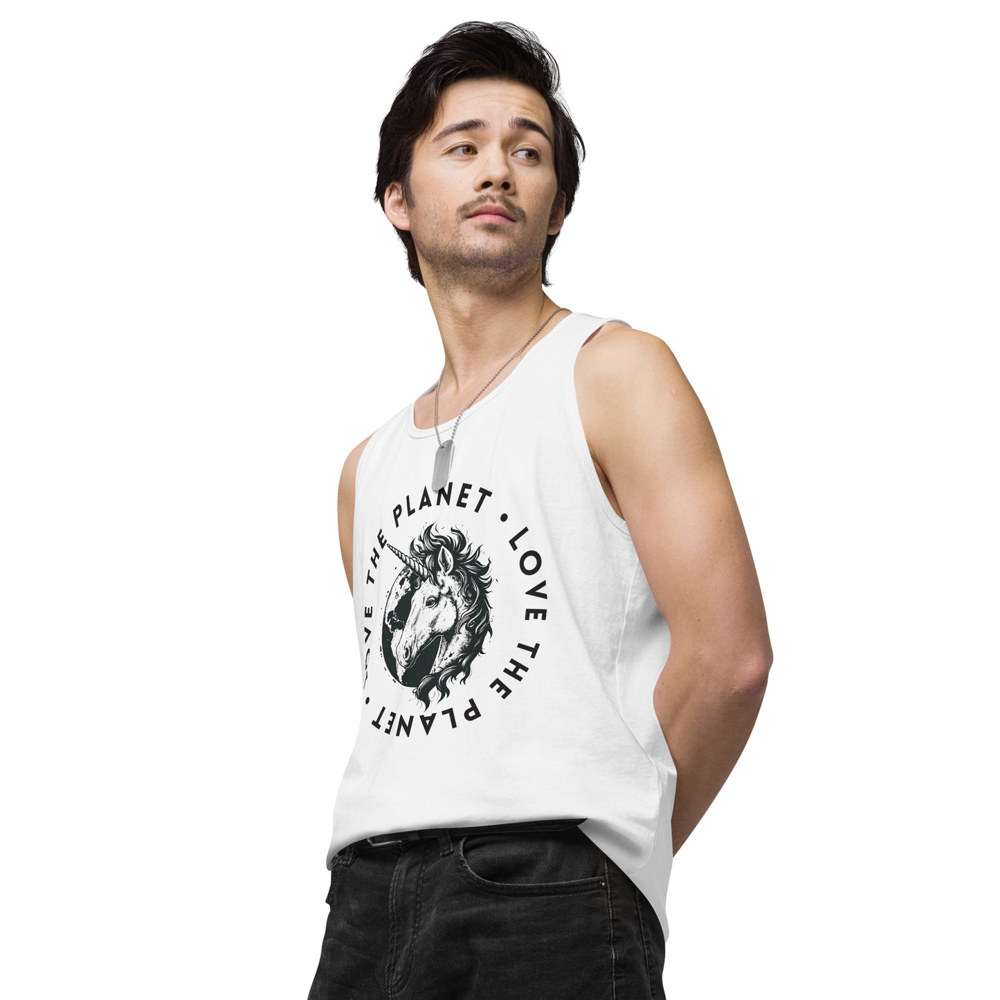 Love the Planet Magic Earth Graphic - Men’s premium tank top