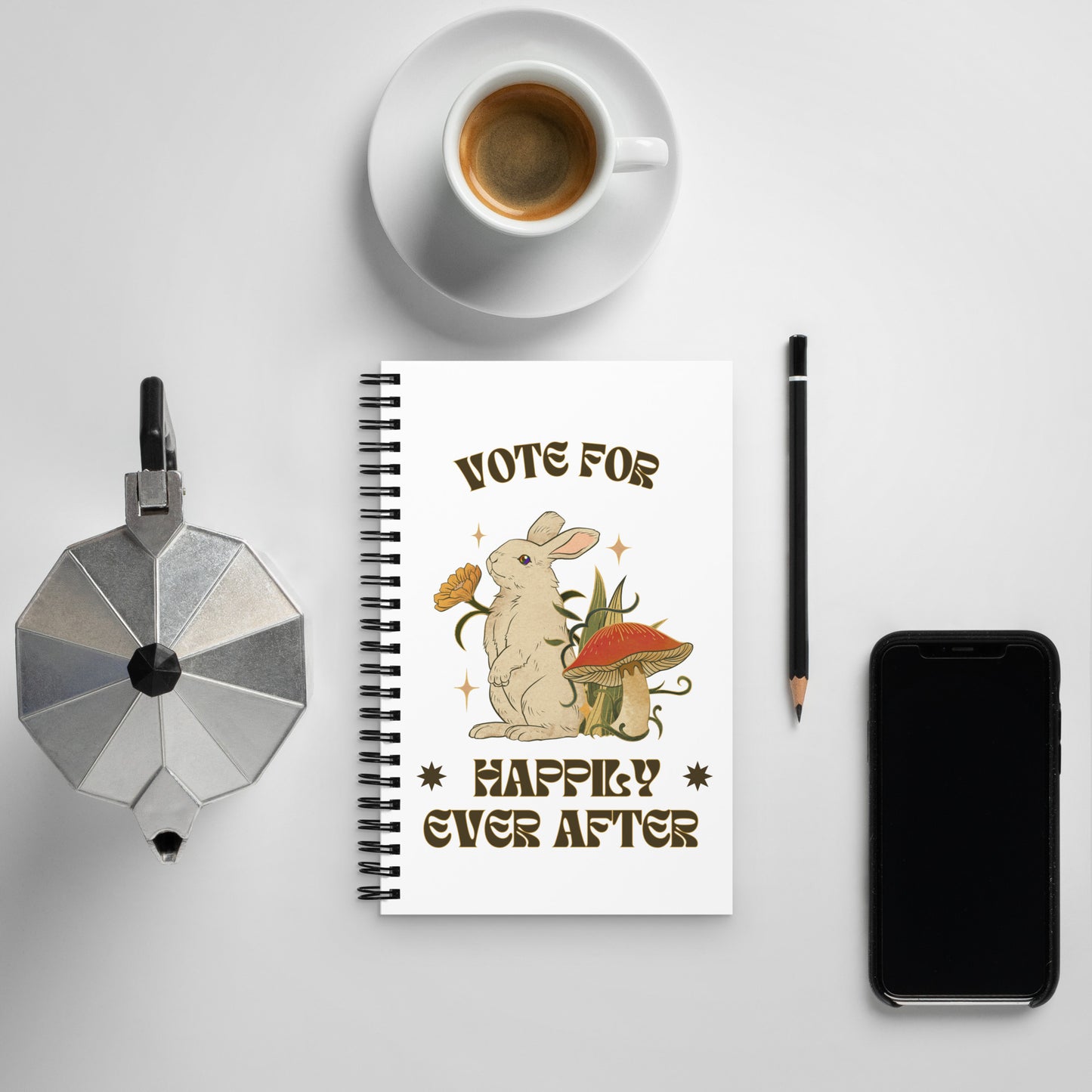 Vote for Happily Ever After Environmental Statement Collection - Spiral notebook