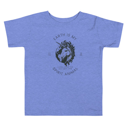 Inspiring Earth is my Spirit Animal Graphic Toddler Short Sleeve Tee