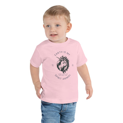 Inspiring Earth is my Spirit Animal Graphic Toddler Short Sleeve Tee