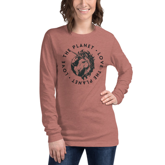Love the Planet Magic Earth Graphic - Unisex Long Sleeve Tee