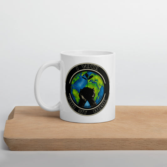 Empower Change: Planet's Future Voting - White glossy mug