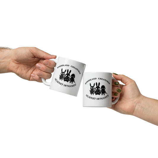 Woodland Creatures Against Humanity Conservation Collection - White glossy mug