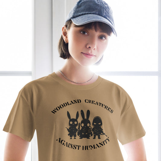 Woodland Creatures Against Humanity Conservation Apparel - Women’s crop top