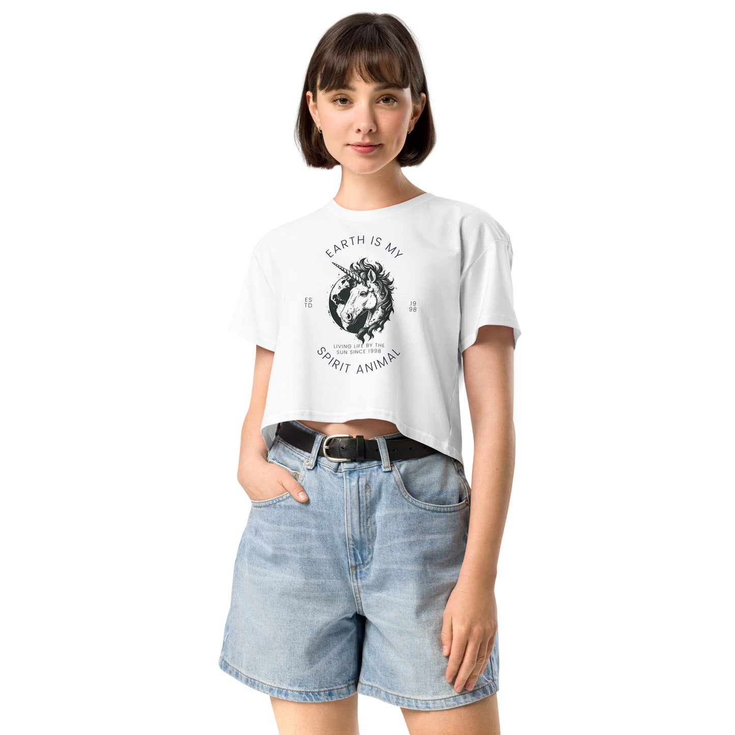 Inspiring Earth is my Spirit Animal EST. 98 Graphic Women’s crop top