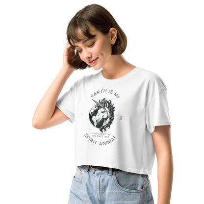 Inspiring Earth is my Spirit Animal EST. 98 Graphic Women’s crop top