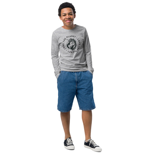 Love the Planet Magic Earth Graphic - Youth long sleeve tee